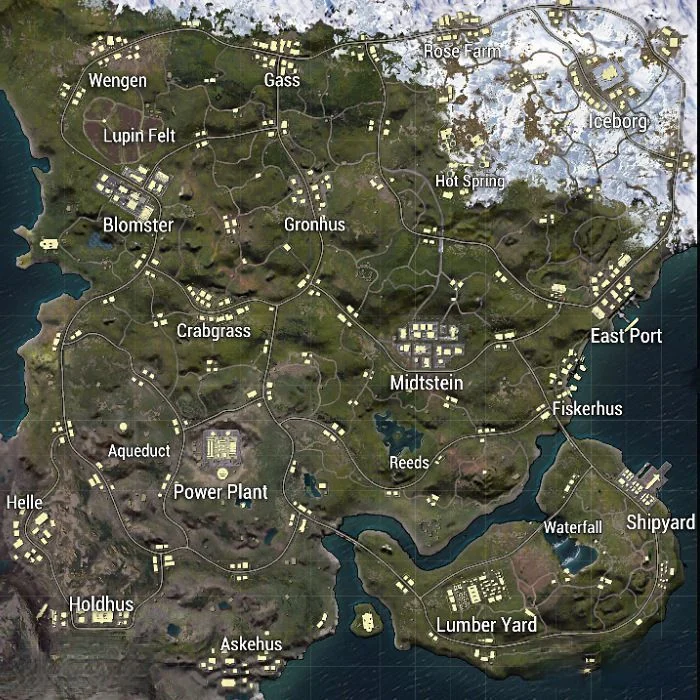 Vikendi map with location names